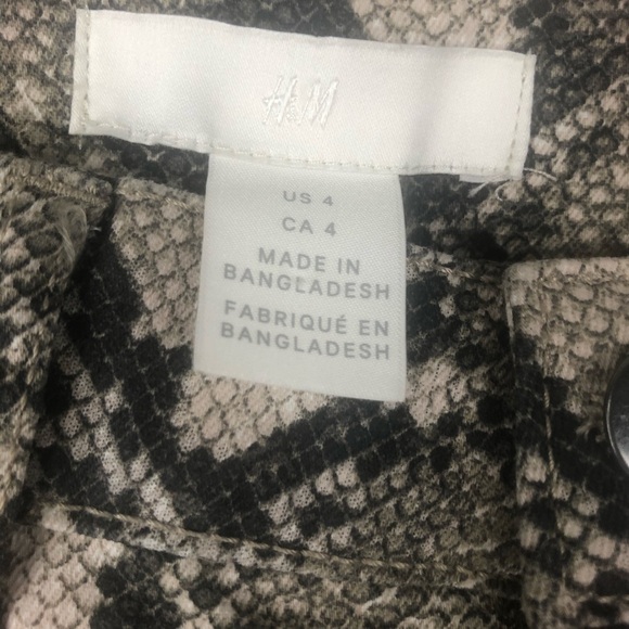 H&M Snake Print Brown Tan Skinny Pants Size 4 - Picture 3 of 4